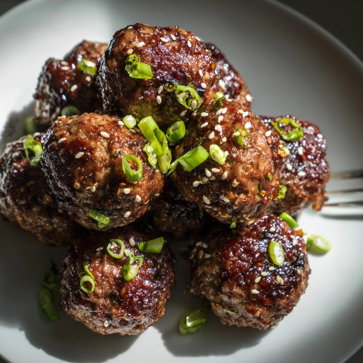 Delicious Sticky Teriyaki Meatballs recipe, baked then coated in a homemade glaze, a flavorful main.