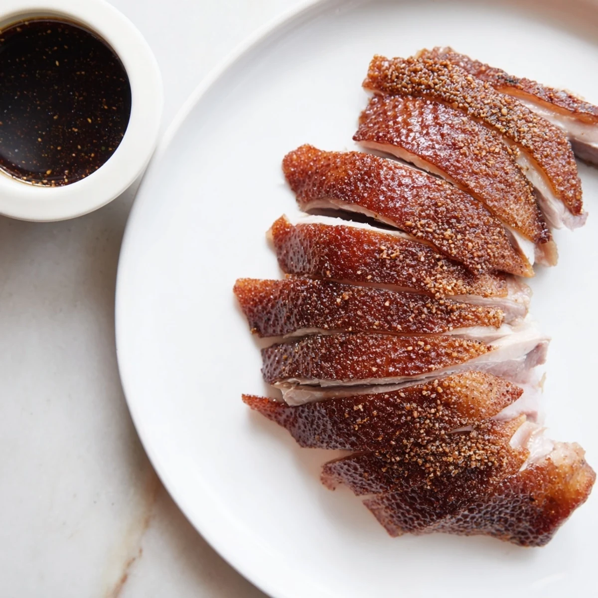 This beautiful crispy duck, roasted to perfection, is perfect for a special occasion dinner.