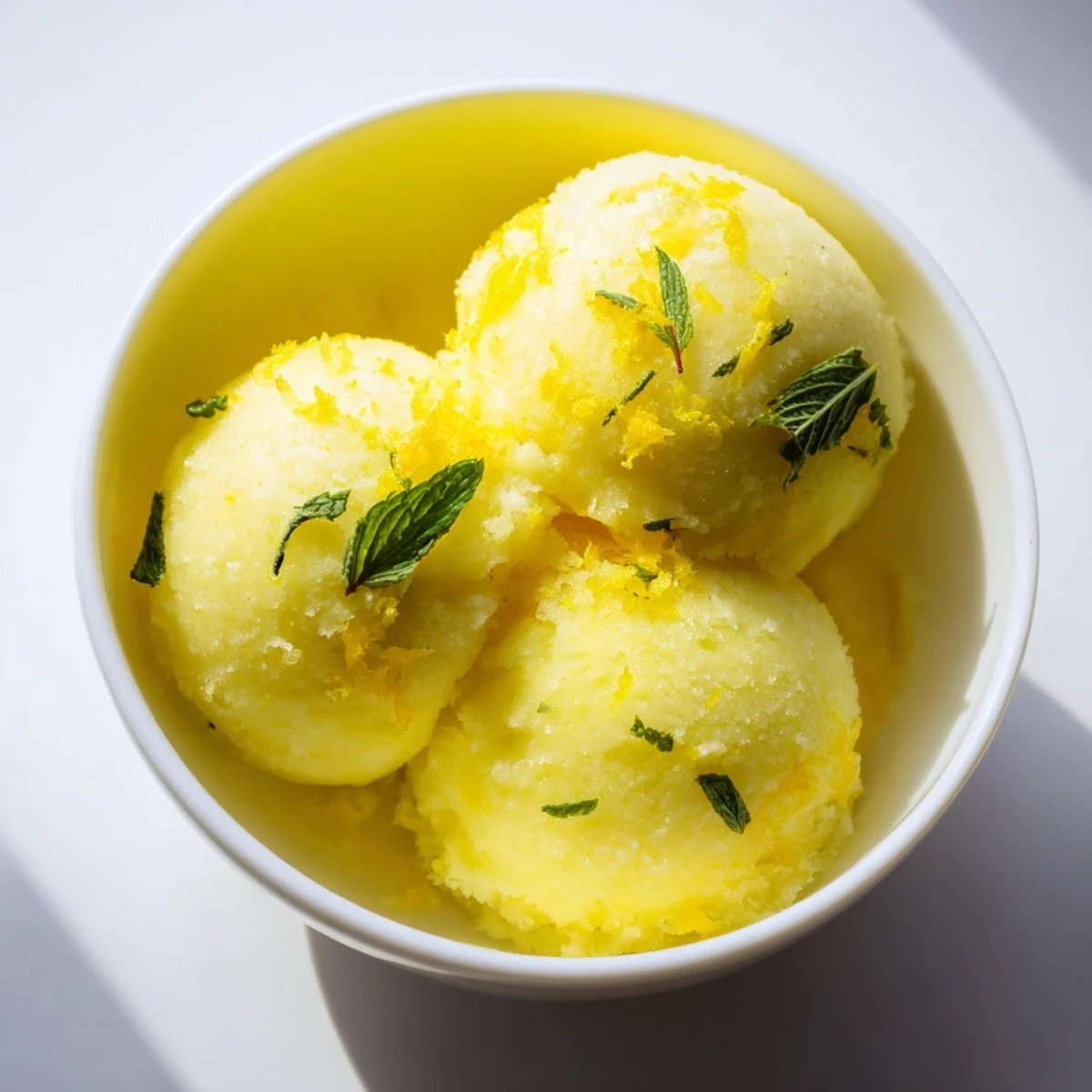 Frozen and airy, this beautiful bowl of Lemon Sorbet offers a cool, delicious respite.