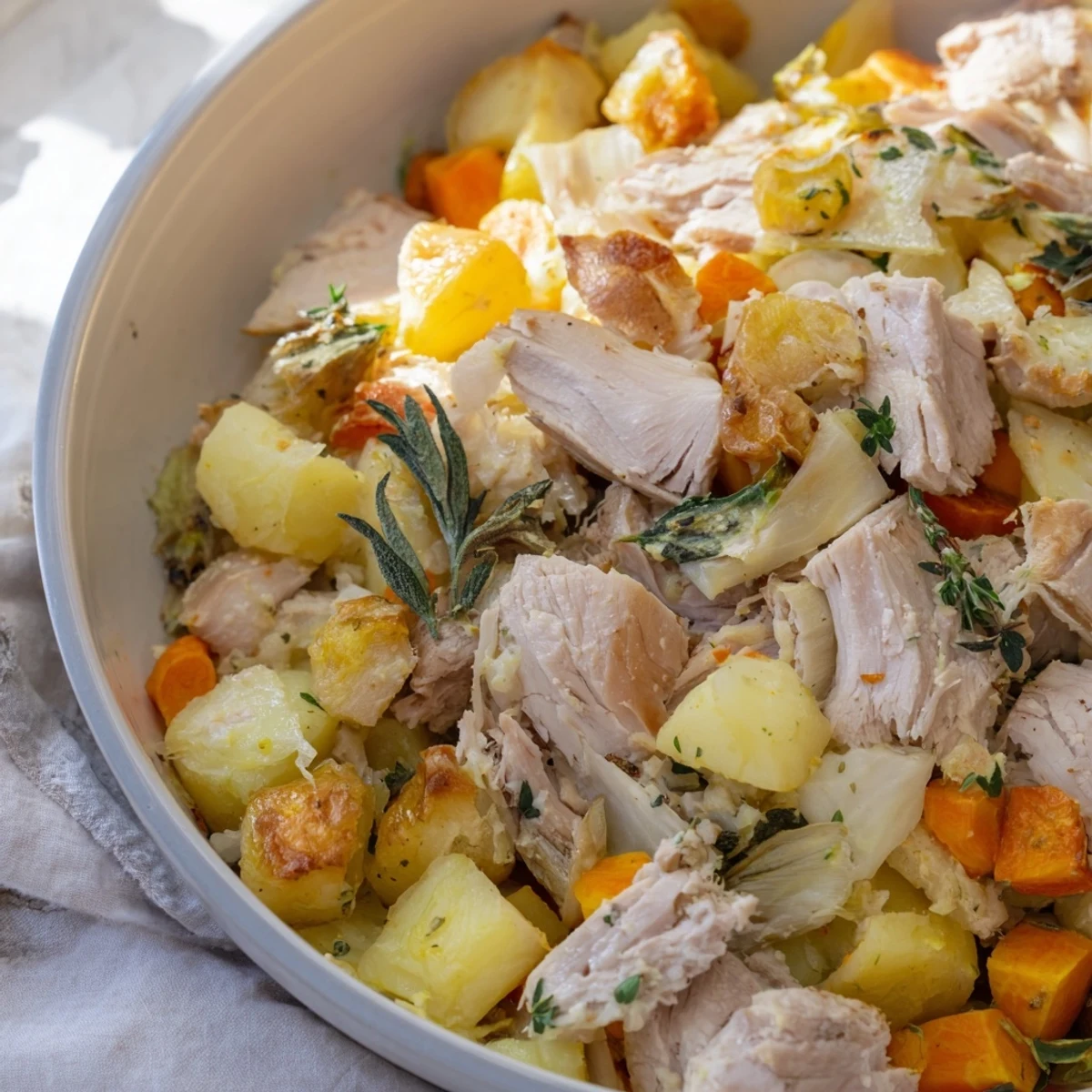 A rustic chicken pot pie with a buttery, browned crust, ready to serve for dinner tonight.