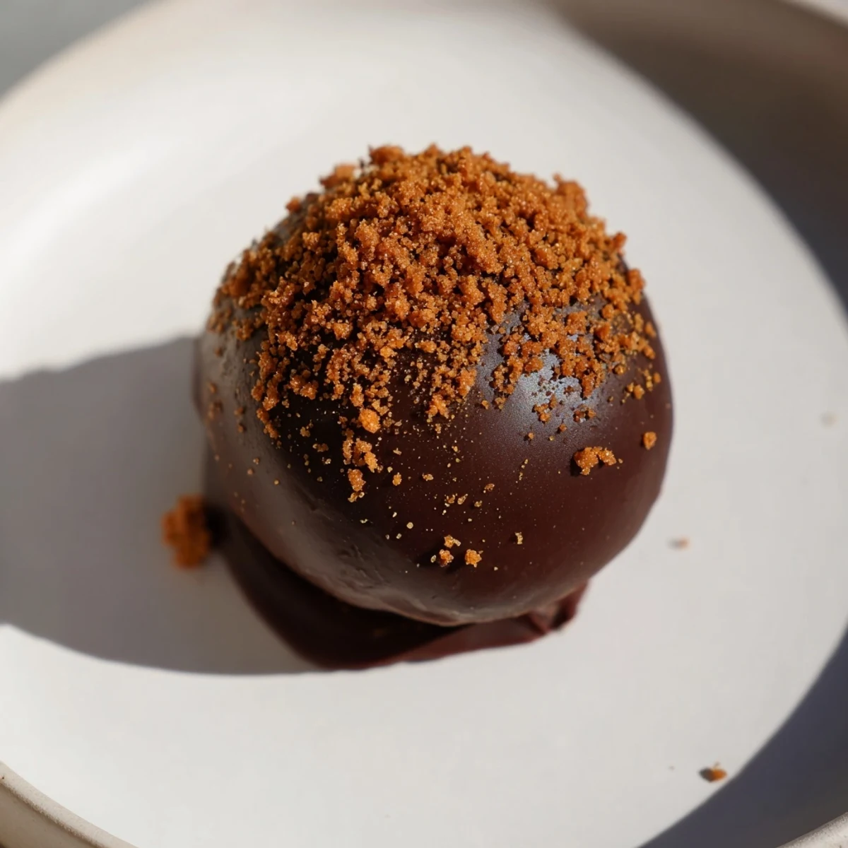 Close-up of freshly made Gingerbread Truffles: chocolate-covered, bite-sized delights perfect for gifting or a treat.