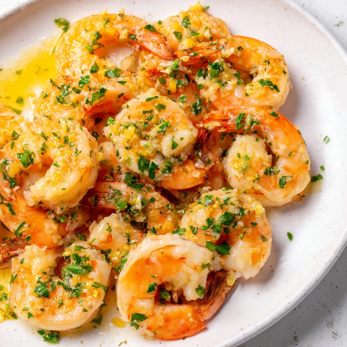 Sizzling Lemon Garlic Butter Shrimp: tender shrimp in a rich, buttery, lemon sauce, ready to eat.
