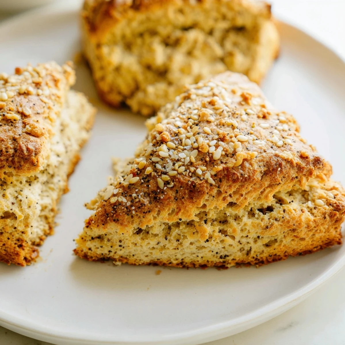 Fluffy Spiced Chai Tea Scones, golden brown and perfectly baked, ready to serve with warm tea.