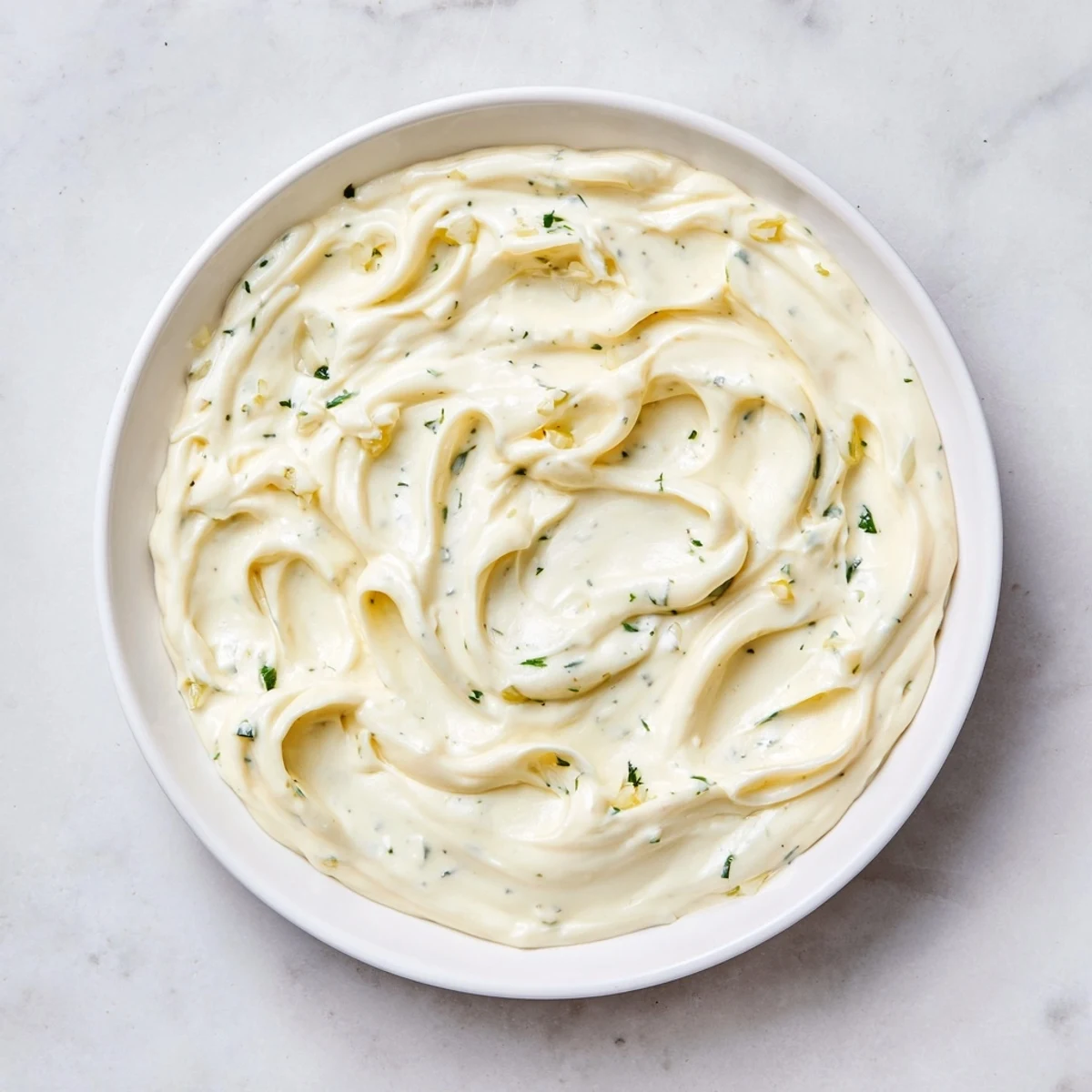 A steaming bowl of creamy sauce, ready to pour over pasta, rich with cheese.