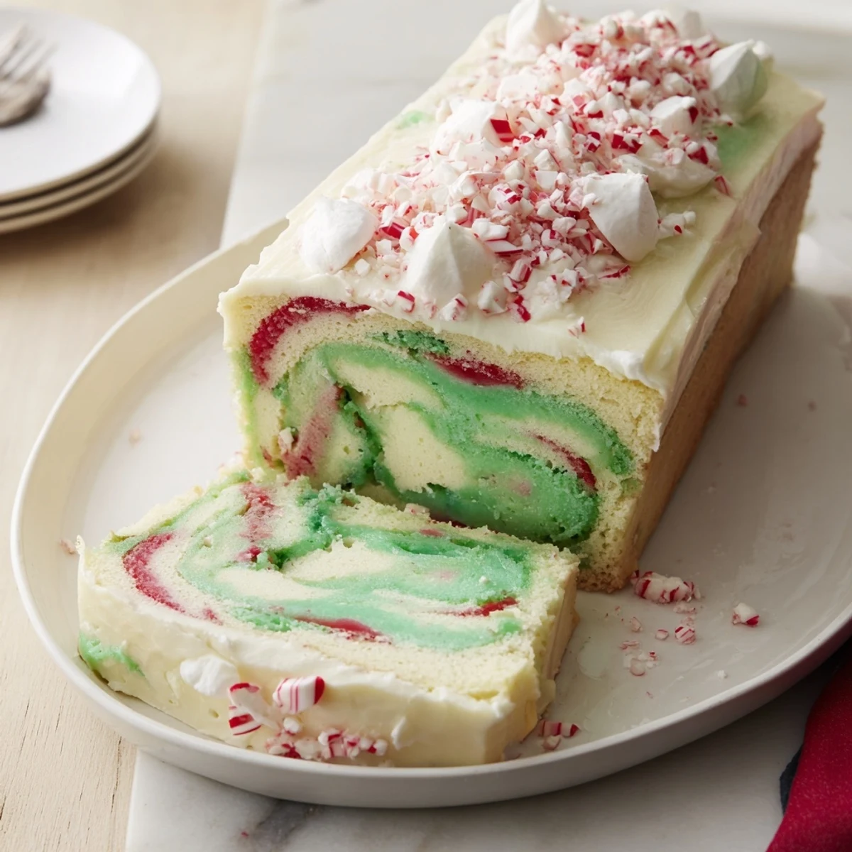 Enjoy cold, refreshing Twist Peppermint; a delightful American dessert with a strong peppermint flavor.