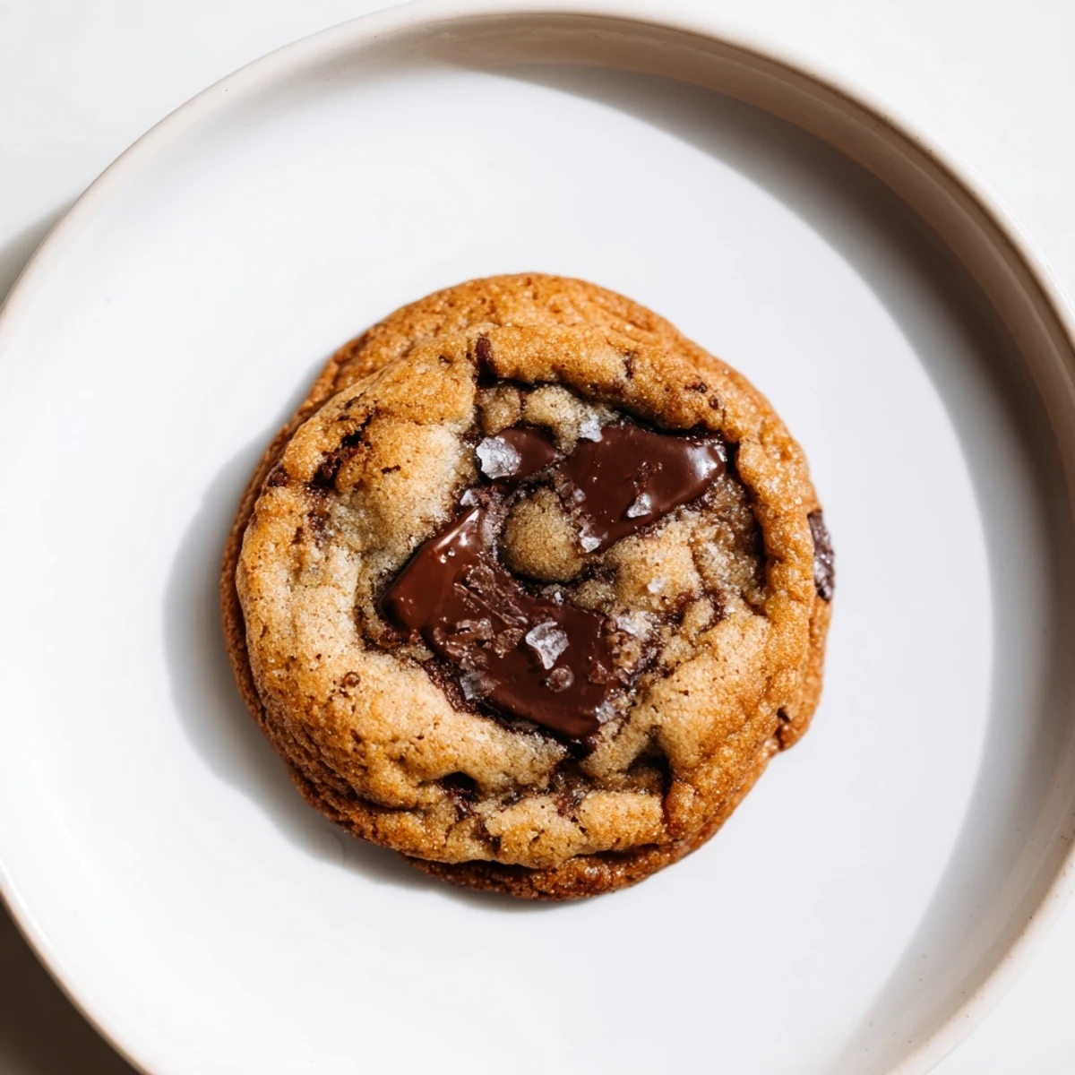 Warm, golden-brown chocolate chip cookies with melty chocolate chips, ready to enjoy.
