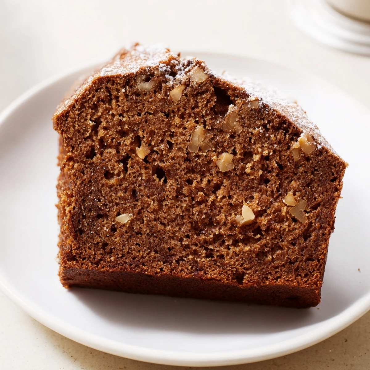 Golden brown Gingerbread, still warm from the oven, ready to enjoy with a cup of coffee.