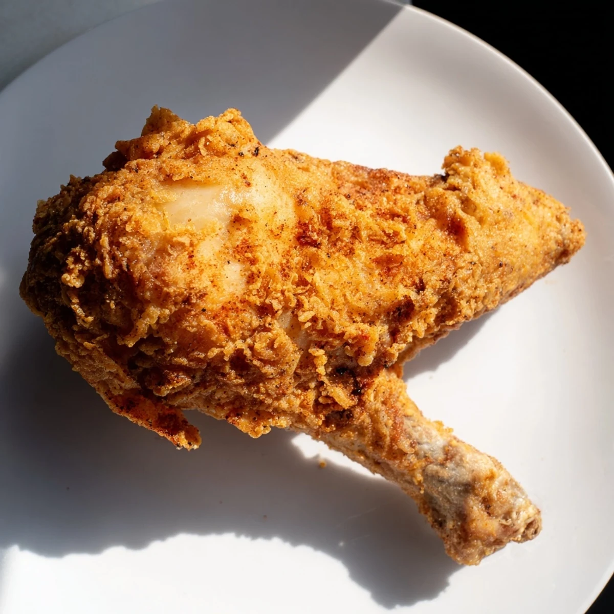 Close-up of golden brown crispy fried chicken; the ultimate comfort food for dinner.