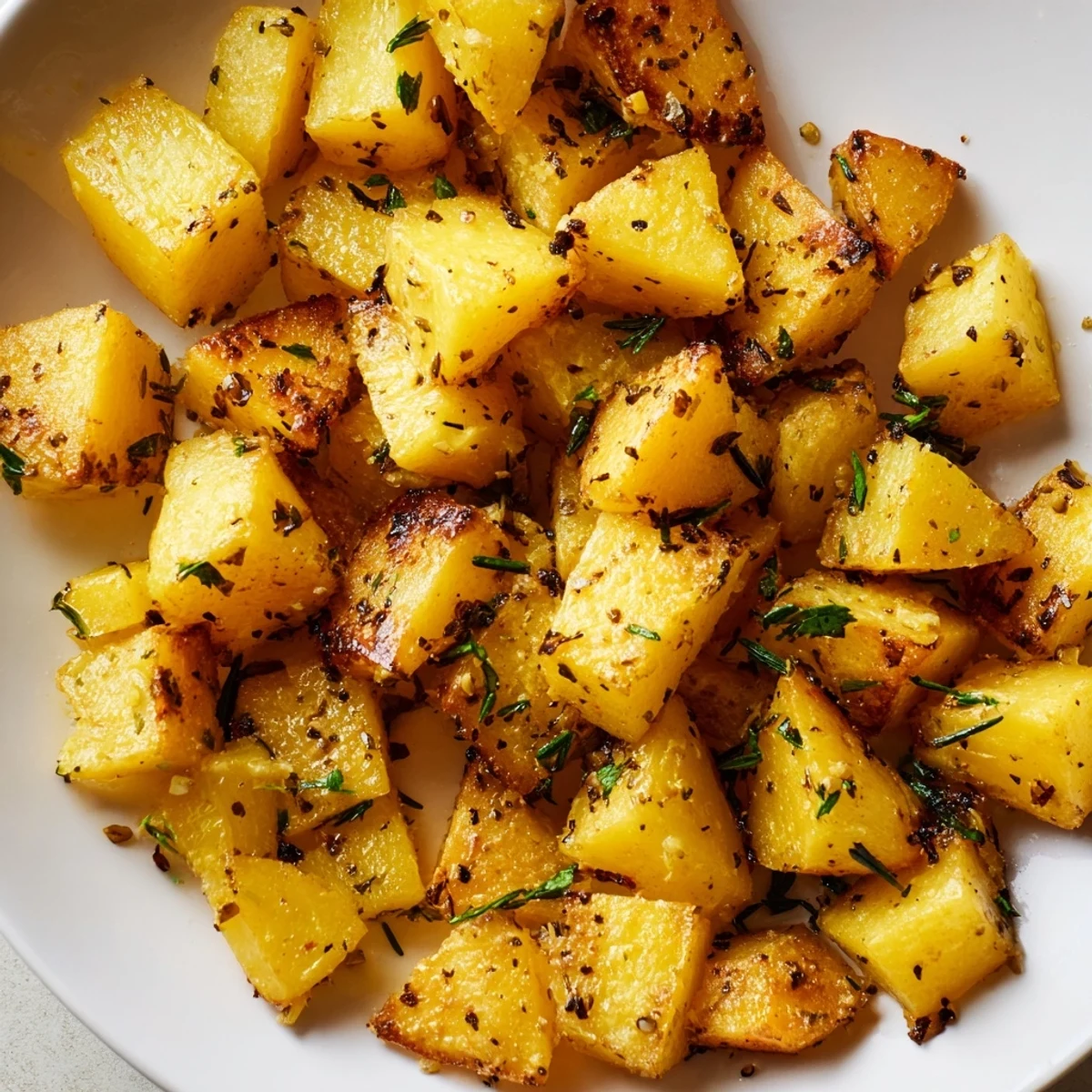 Imagine the savory aroma of Potato Roasted, beautifully browned with herbs—a delicious dinner or side.