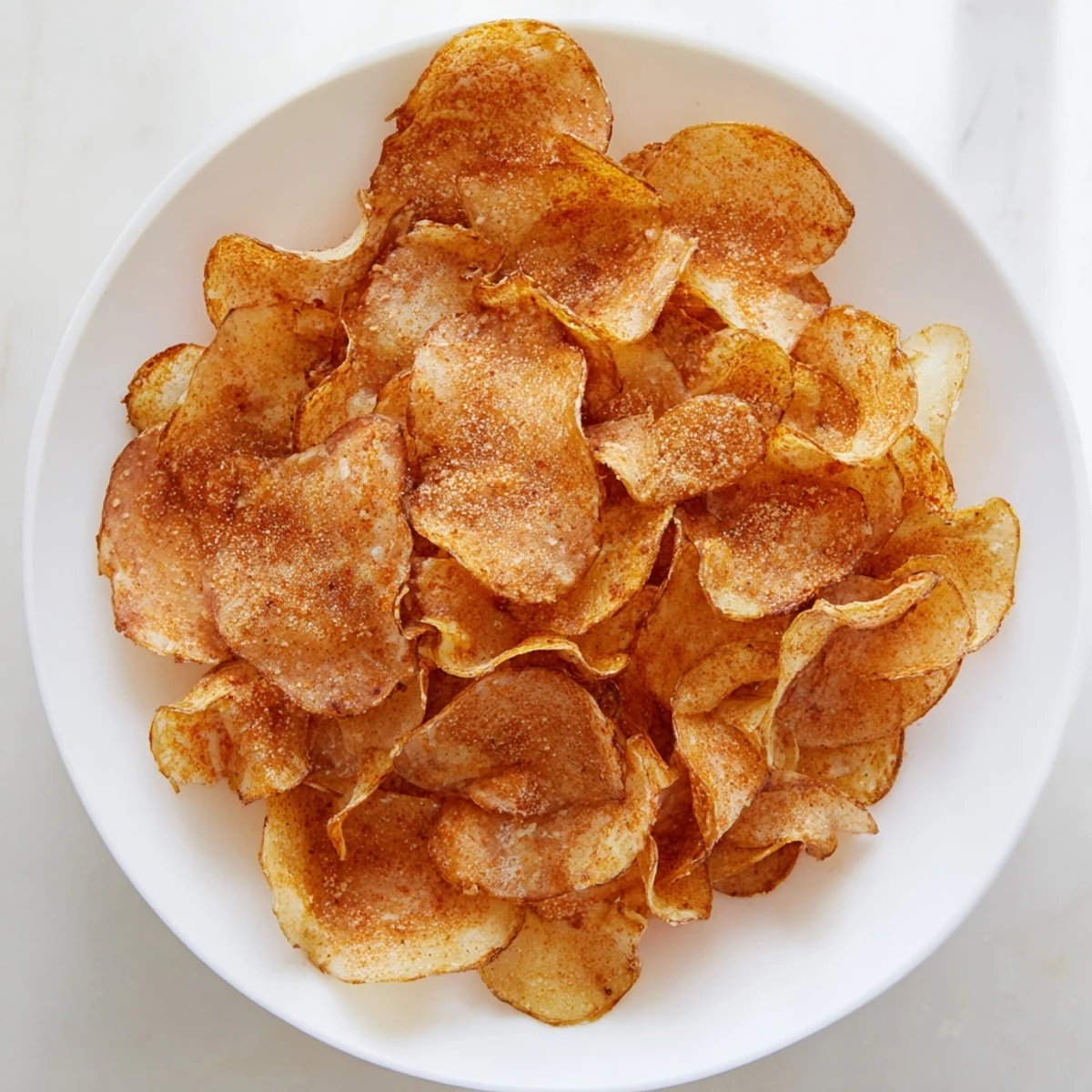 Delicious bowl of Golden Chips, showcasing a golden hue promising a delightful flavor and texture.
