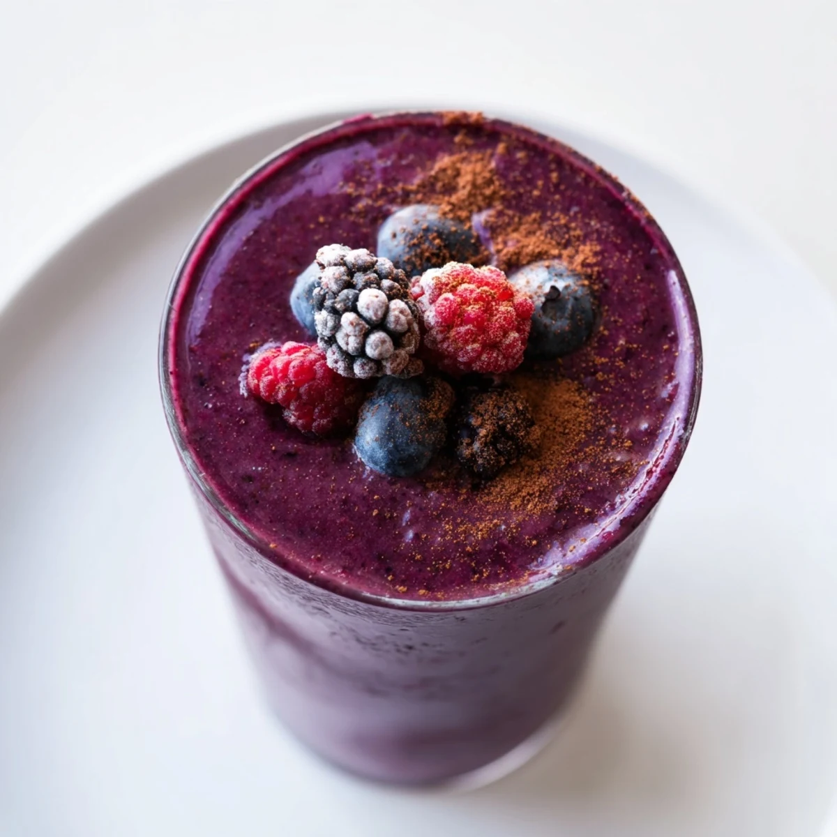 Creamy Winter Berry Smoothie, blended to perfection, bursting with berry flavor, ideal for breakfast.
