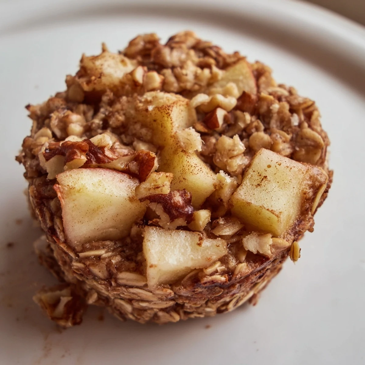 A batch of Apple Cinnamon Baked Oatmeal Cups is arranged in a muffin tin, ready for a quick breakfast.