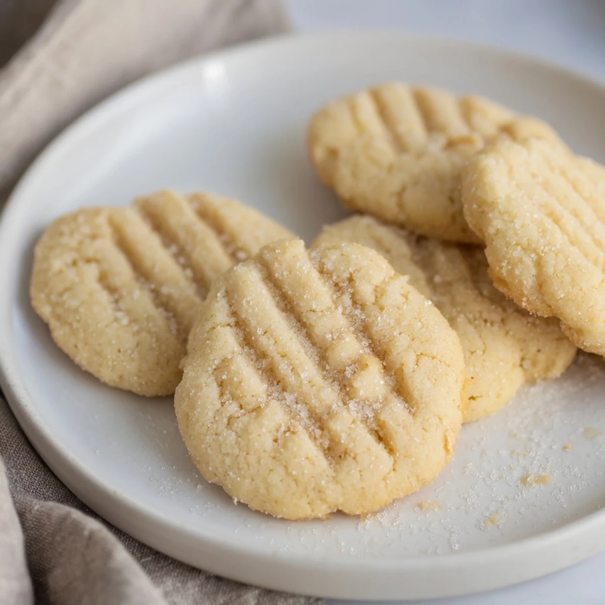 Golden-brown Keto Butter Cookies on a cooling rack, showcasing their crisscross pattern and rich buttery texture.