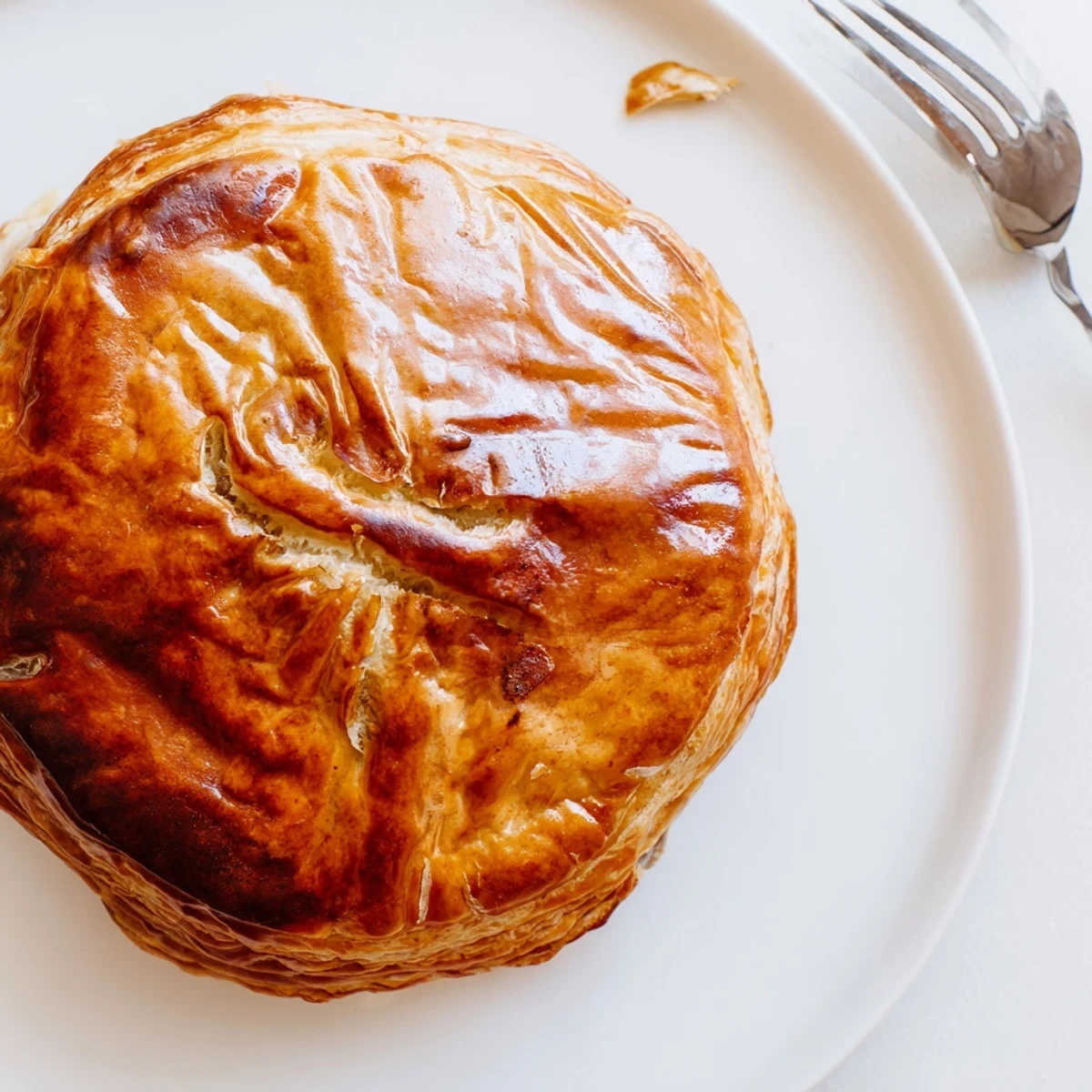 A close-up of Savory Beef Meat Pies reveals flaky pastry crusts and a hearty, richly seasoned beef and vegetable filling inside.
