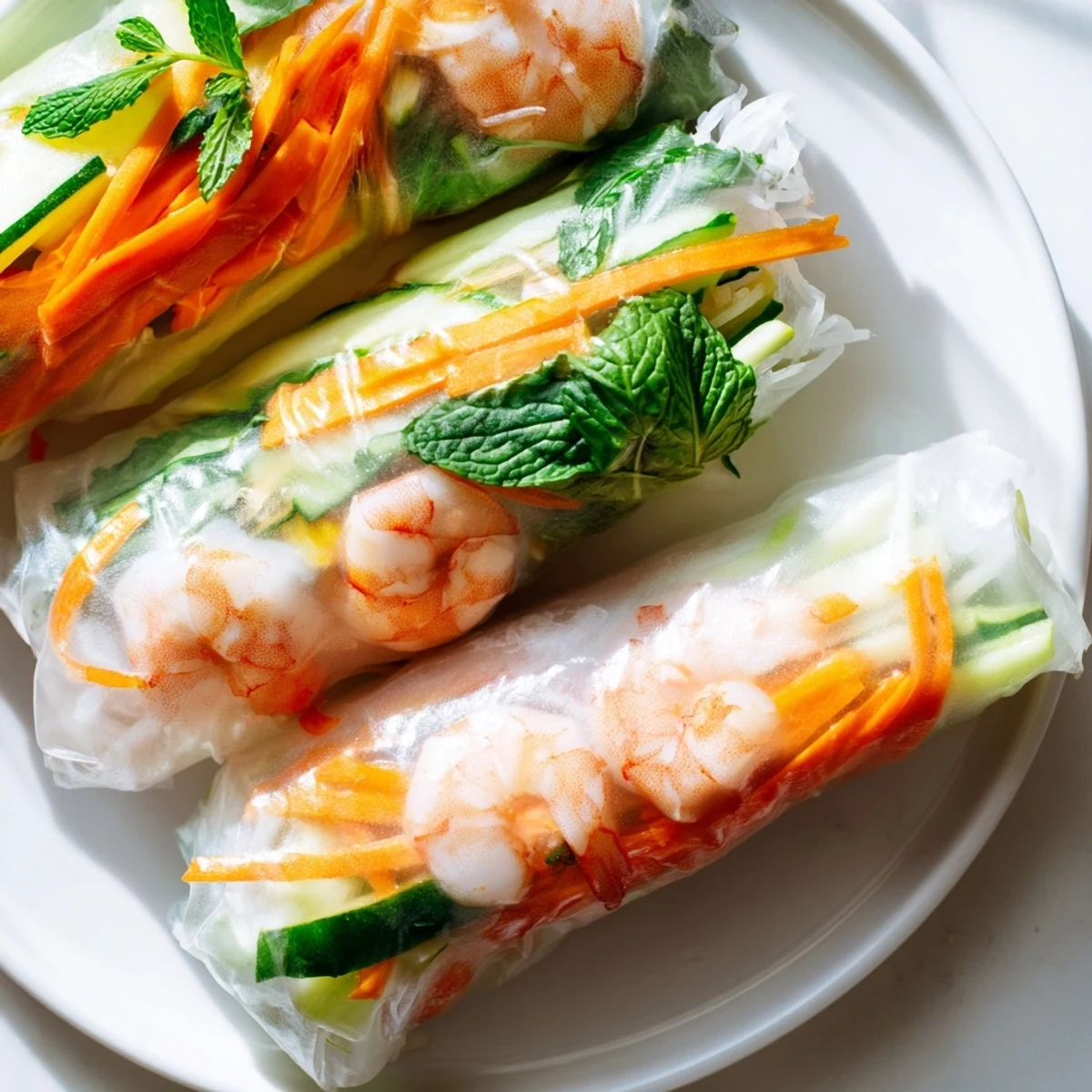 Ready-to-eat Vietnamese Spring Rolls served on a bamboo tray, showcasing colorful fillings and a savory peanut dipping sauce.