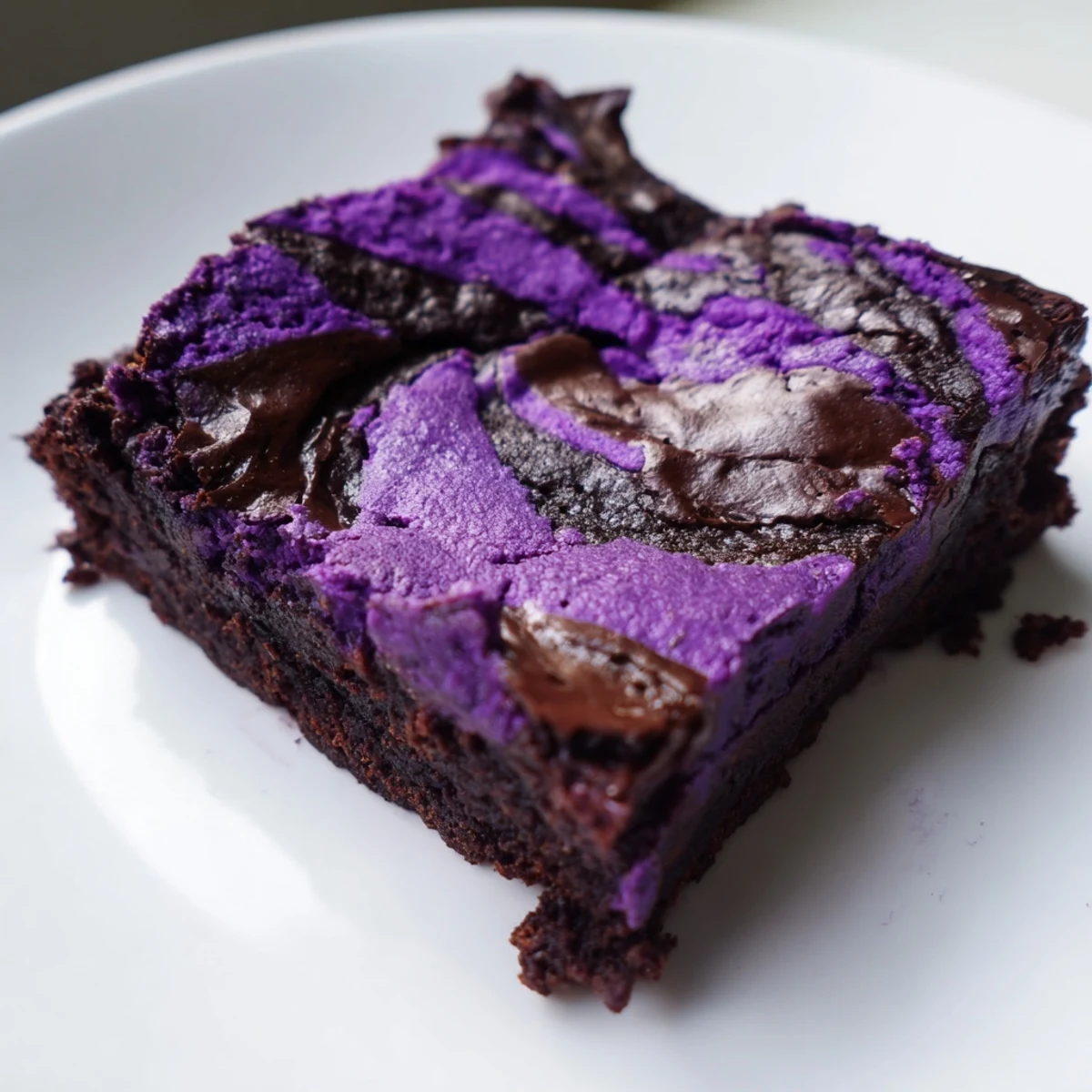 Vibrant ube brownies featuring the distinctive purple color of Filipino purple yam