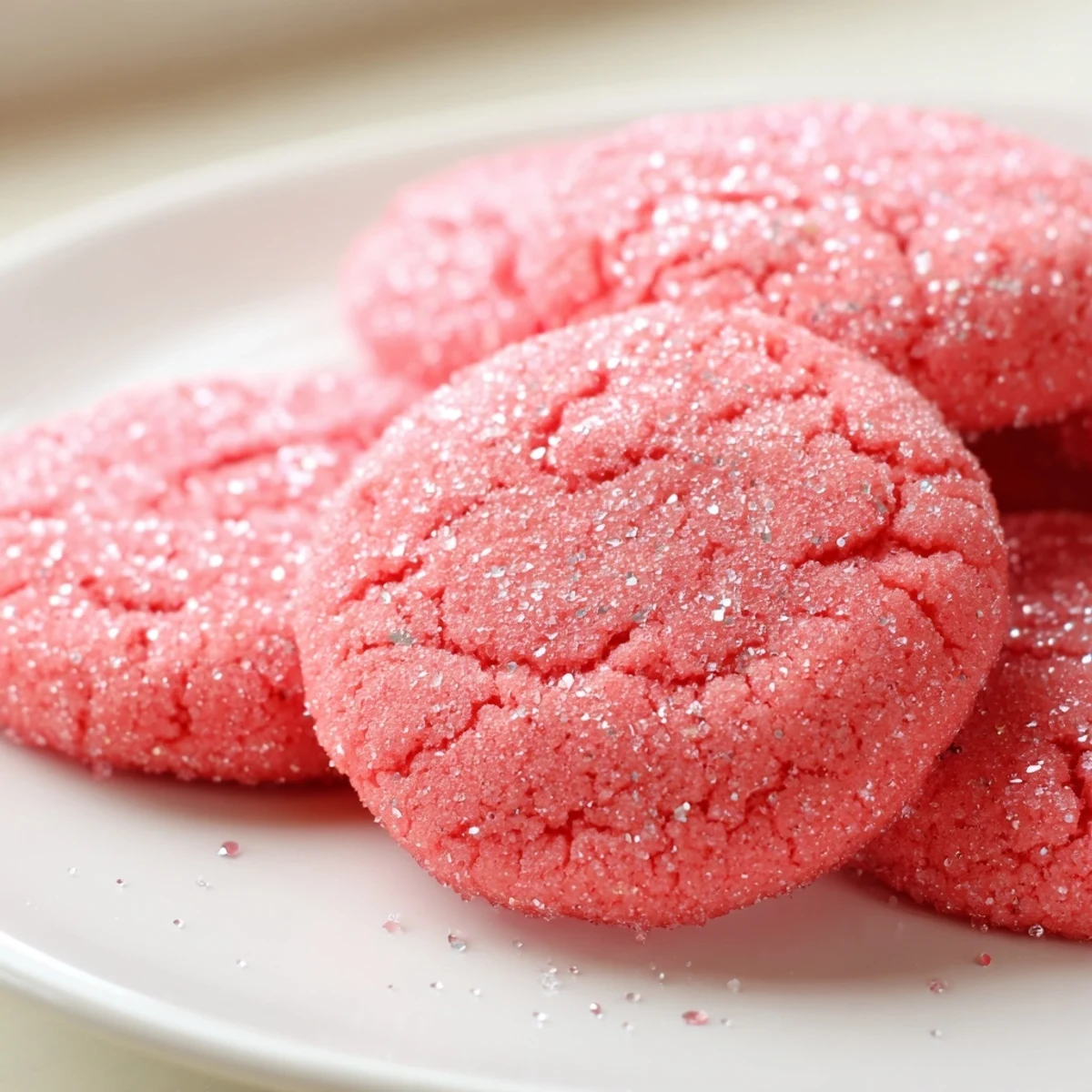 Pastel Jello sugar cookies arranged on white platter for festive party dessert