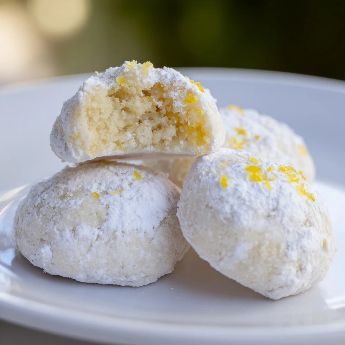 Golden-edged lemon meltaways arranged on parchment paper with bright yellow lemon zest and fresh citrus slices nearby.