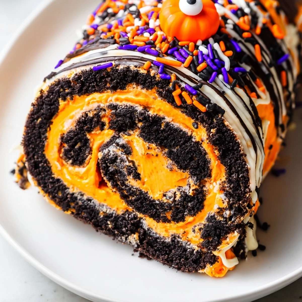 Halloween Oreo Roll No Bake