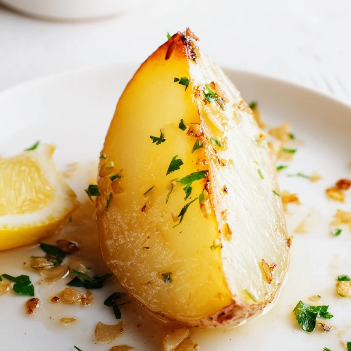Oven-roasted Authentic Greek Lemon Potatoes Recipe, tender inside and crisped at edges