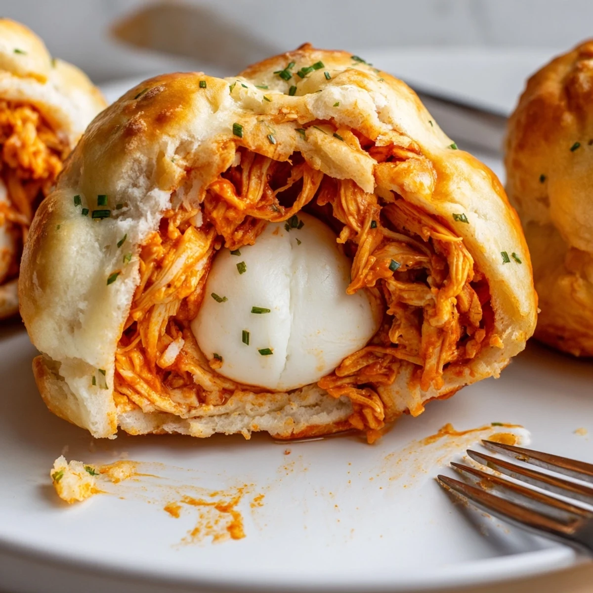 Gooey, golden appetizer: Buffalo Chicken Mozzarella Bombs For Game Day Bliss