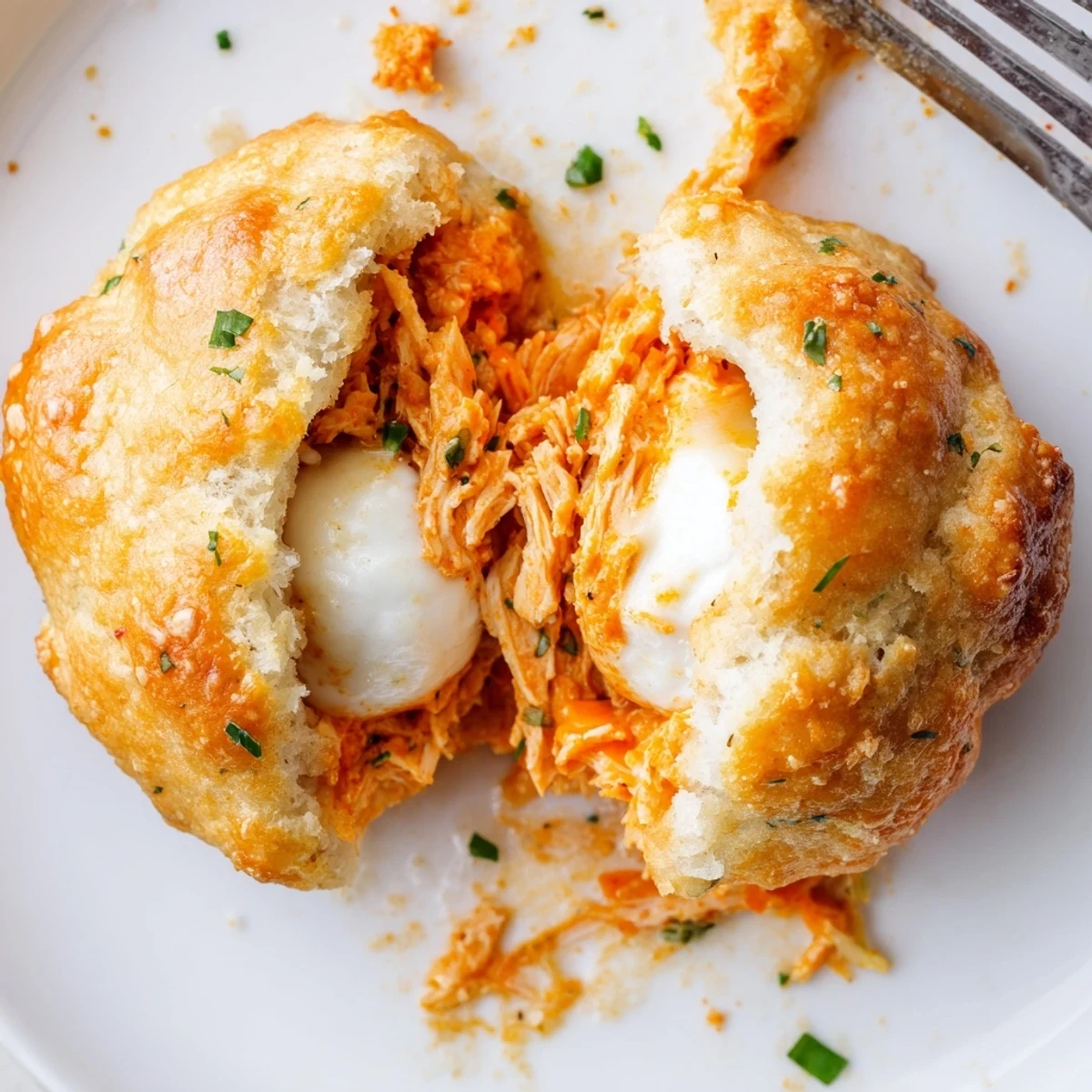 Steaming buttery bites, spicy and cheesy Buffalo Chicken Mozzarella Bombs For Game Day Bliss
