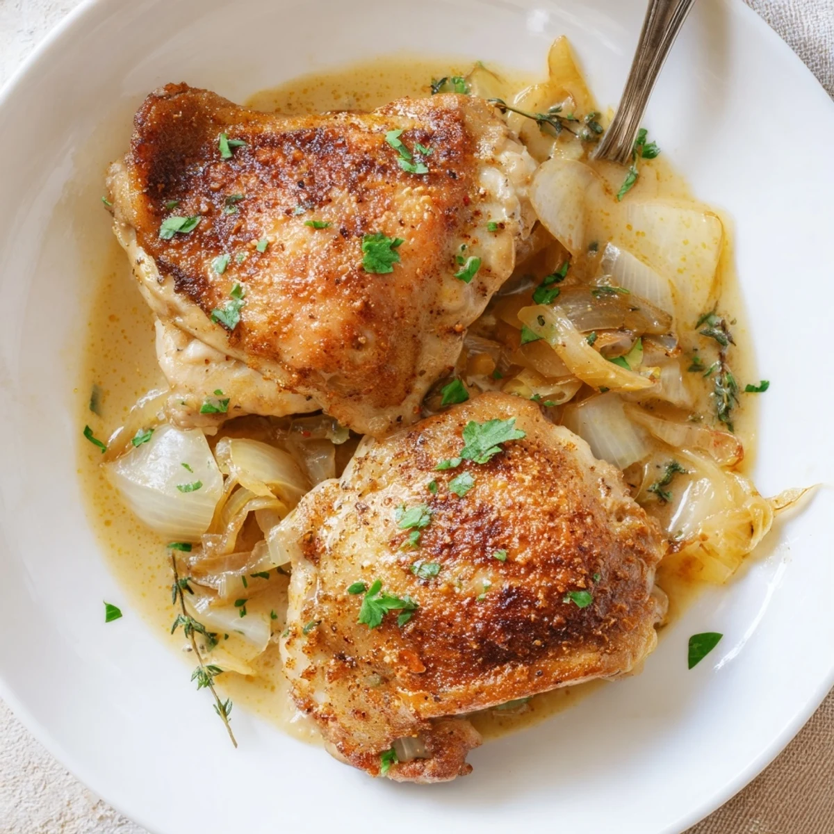 Savory Smothered Chicken Thighs