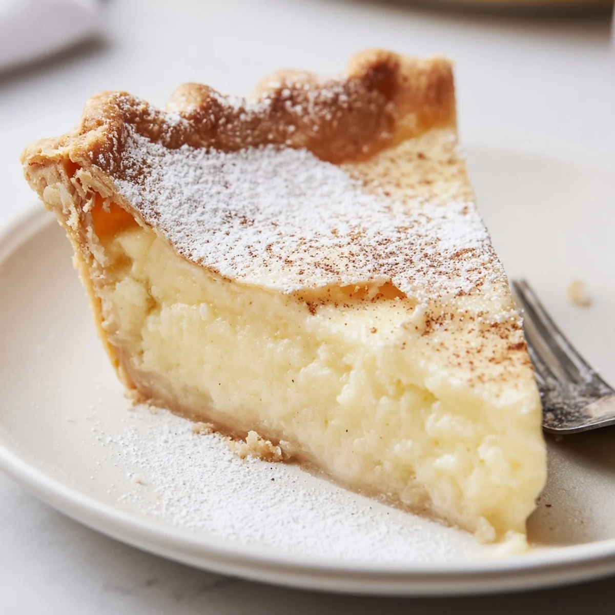 Warm-spiced Christmas Eve Custard Pie With Cinnamon Vanilla cooling on wire rack