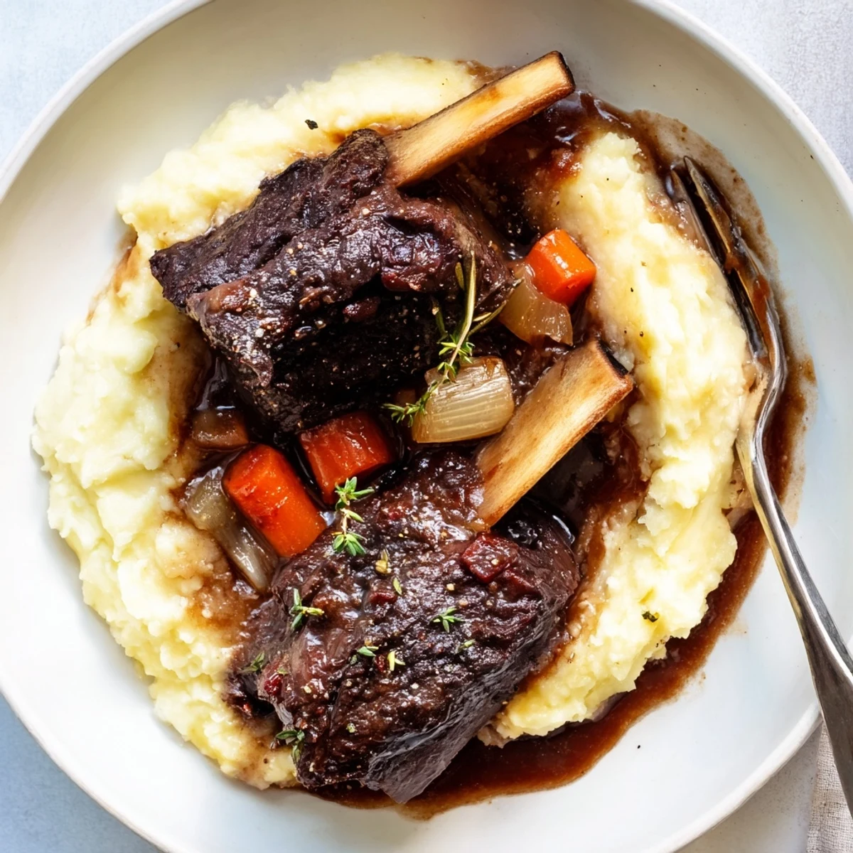 Slow Cooker Beef Short Ribs slow-cooked eight hours in wine-infused gravy