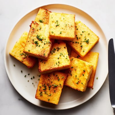 Crispy cheese and chive snacks served warm on a rustic platter