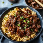 Honey Soy Crispy Beef and Noodles